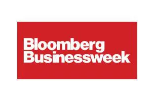 A red banner with the words " bloomberg businessweek ".